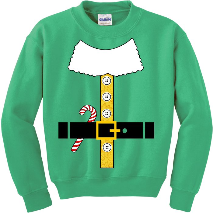 Christmas Elf Suit Candy Cane Costume Kids Sweatshirt