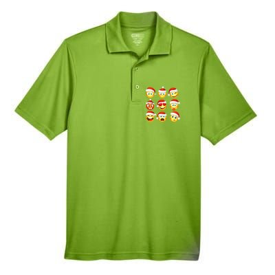 Christmas Emoji's Smiley Men's Origin Performance Pique Polo