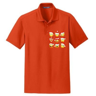 Christmas Emoji's Smiley Dry Zone Grid Polo