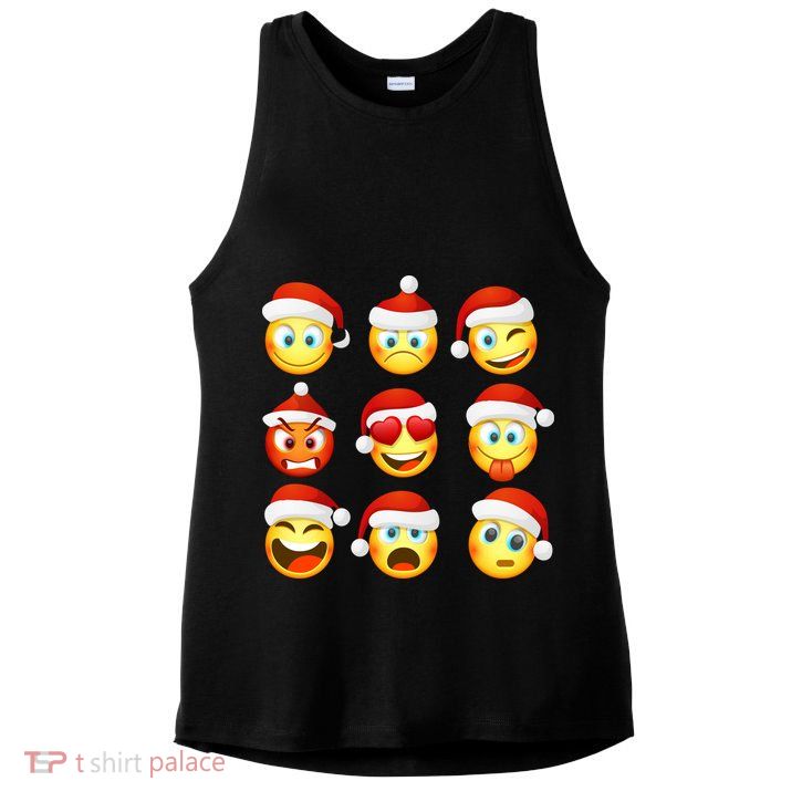 Christmas Emoji's Smiley Ladies PosiCharge Tri-Blend Wicking Tank