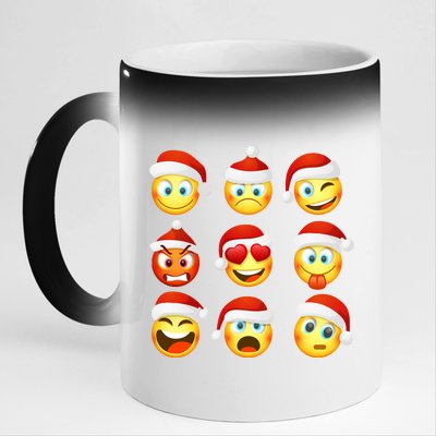 Christmas Emoji's Smiley 11oz Black Color Changing Mug