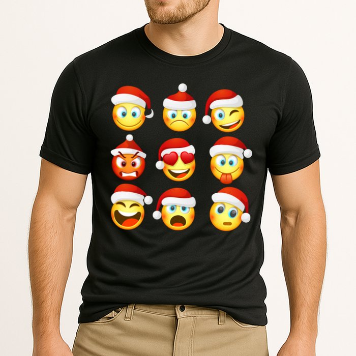 Christmas Emoji's Smiley Cooling Performance Crew T-Shirt