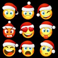 Christmas Emoji's Smiley Cooling Performance Crew T-Shirt