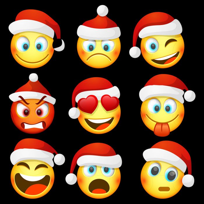 Christmas Emoji's Smiley Cooling Performance Crew T-Shirt