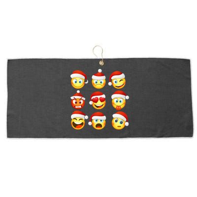 Christmas Emoji's Smiley Large Microfiber Waffle Golf Towel