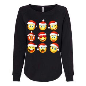 Christmas Emoji's Smiley Womens California Wash Sweatshirt