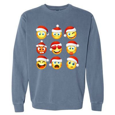 Christmas Emoji's Smiley Garment-Dyed Sweatshirt