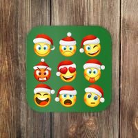 Christmas Emoji's Smiley Coaster