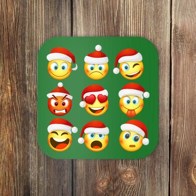 Christmas Emoji's Smiley Coaster