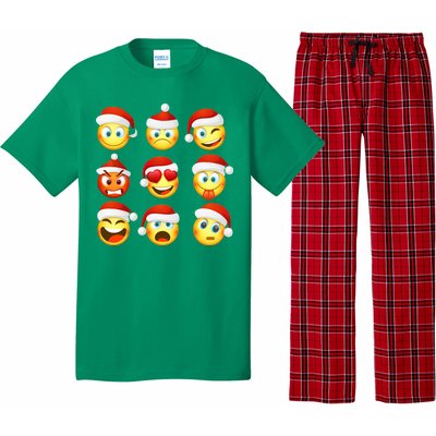 Christmas Emoji's Smiley Pajama Set