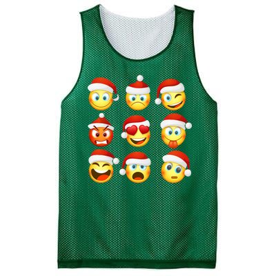 Christmas Emoji's Smiley Mesh Reversible Basketball Jersey Tank