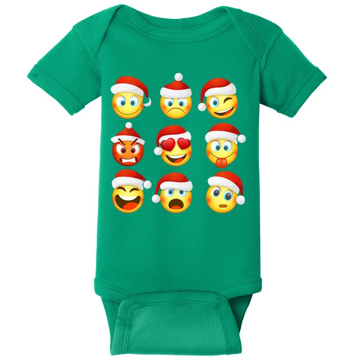 Christmas Emoji's Smiley Baby Bodysuit