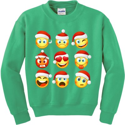 Christmas Emoji's Smiley Kids Sweatshirt