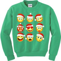 Christmas Emoji's Smiley Kids Sweatshirt