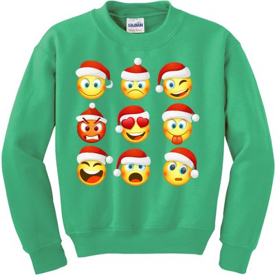 Christmas Emoji's Smiley Kids Sweatshirt