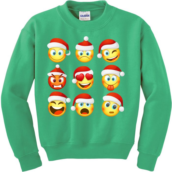 Christmas Emoji's Smiley Kids Sweatshirt