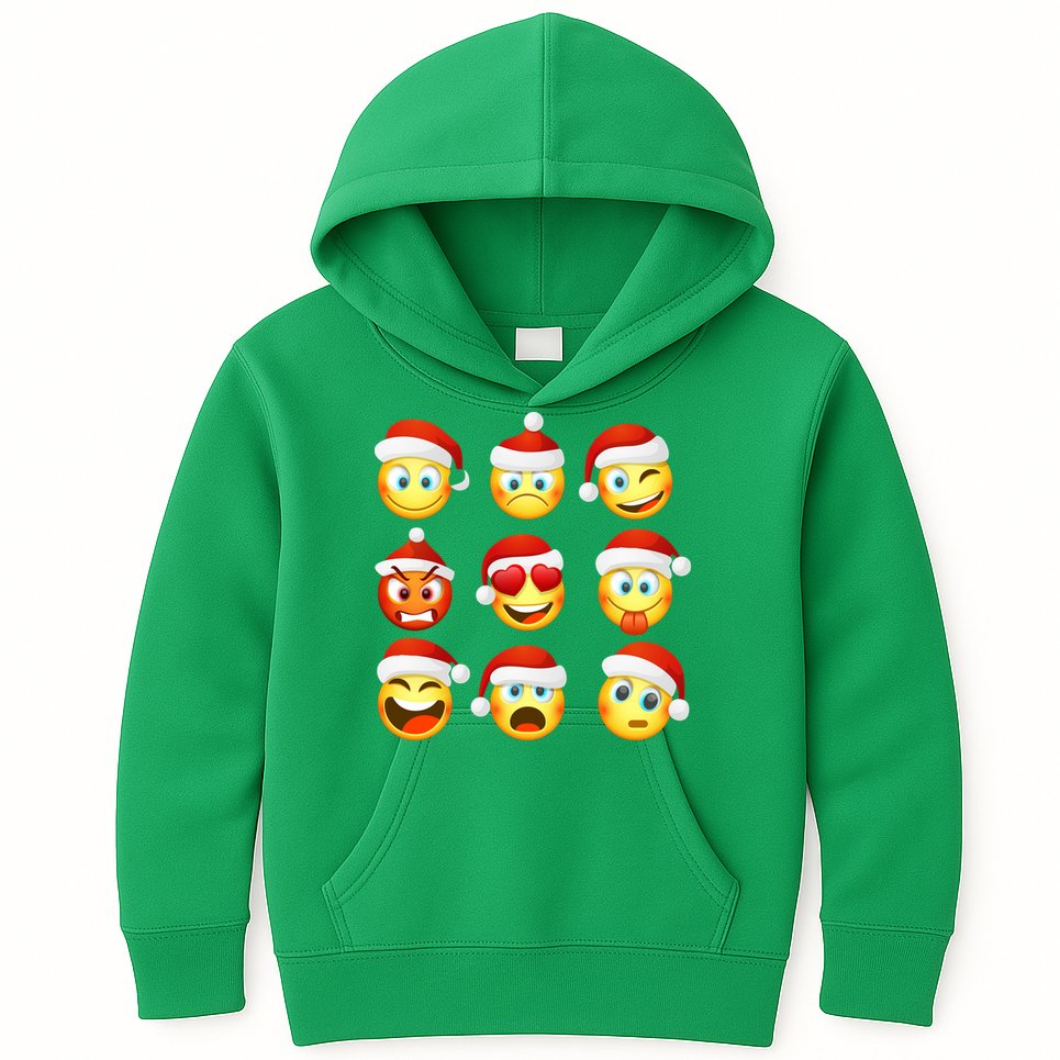 Christmas Emoji's Smiley Kids Hoodie