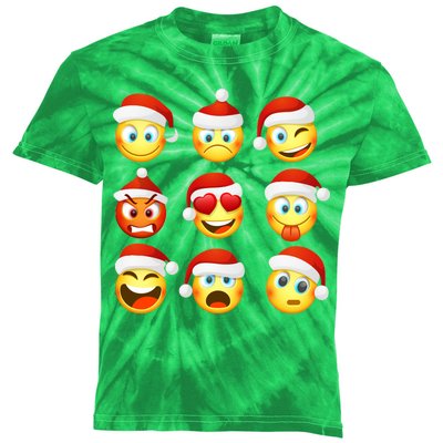 Christmas Emoji's Smiley Kids Tie-Dye T-Shirt