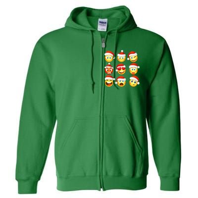 Christmas Emoji's Smiley Full Zip Hoodie