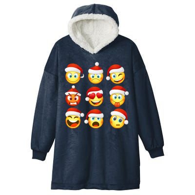 Christmas Emoji's Smiley Hooded Wearable Blanket