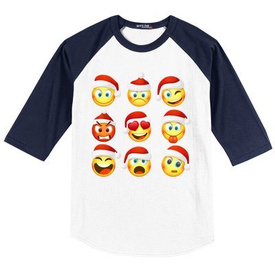 Christmas Emoji's Smiley Baseball Sleeve Shirt