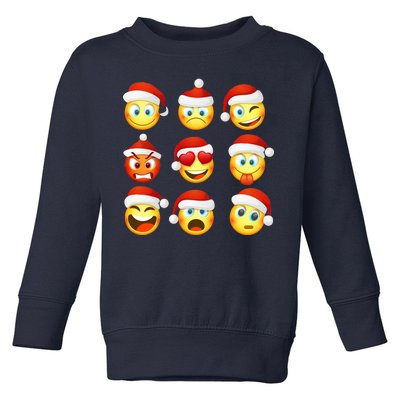 Christmas Emoji's Smiley Toddler Sweatshirt