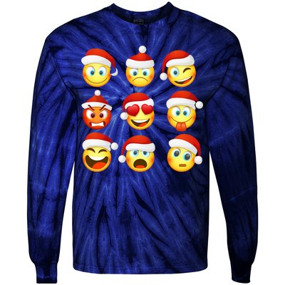 Christmas Emoji's Smiley Tie-Dye Long Sleeve Shirt