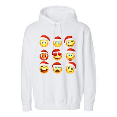 Christmas Emoji's Smiley Garment-Dyed Fleece Hoodie