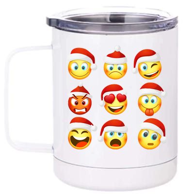 Christmas Emoji's Smiley 12 oz Stainless Steel Tumbler Cup