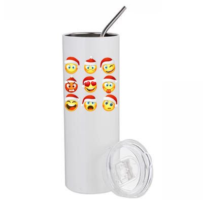 Christmas Emoji's Smiley Stainless Steel Tumbler