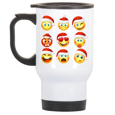 Christmas Emoji's Smiley Stainless Steel Travel Mug