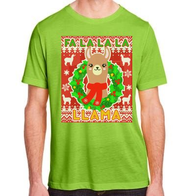 Christmas Fa La La La Llama Ugly Sweater Adult ChromaSoft Performance T-Shirt