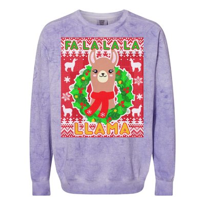 Christmas Fa La La La Llama Ugly Sweater Colorblast Crewneck Sweatshirt