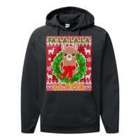 Christmas Fa La La La Llama Ugly Sweater Performance Fleece Hoodie