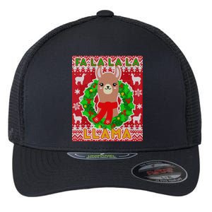 Christmas Fa La La La Llama Ugly Sweater Flexfit Unipanel Trucker Cap