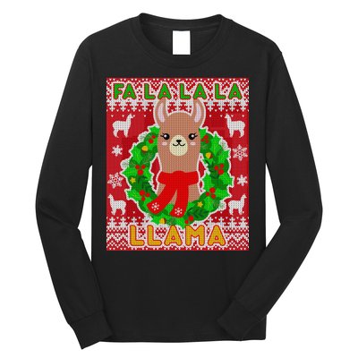 Christmas Fa La La La Llama Ugly Sweater Long Sleeve Shirt