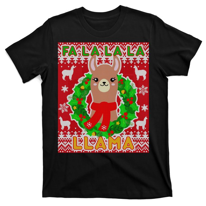 Christmas Fa La La La Llama Ugly Sweater T-Shirt