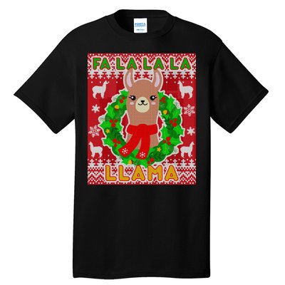 Christmas Fa La La La Llama Ugly Sweater Tall T-Shirt