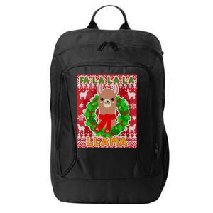 Christmas Fa La La La Llama Ugly Sweater City Backpack