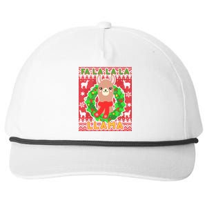 Christmas Fa La La La Llama Ugly Sweater Snapback Five-Panel Rope Hat