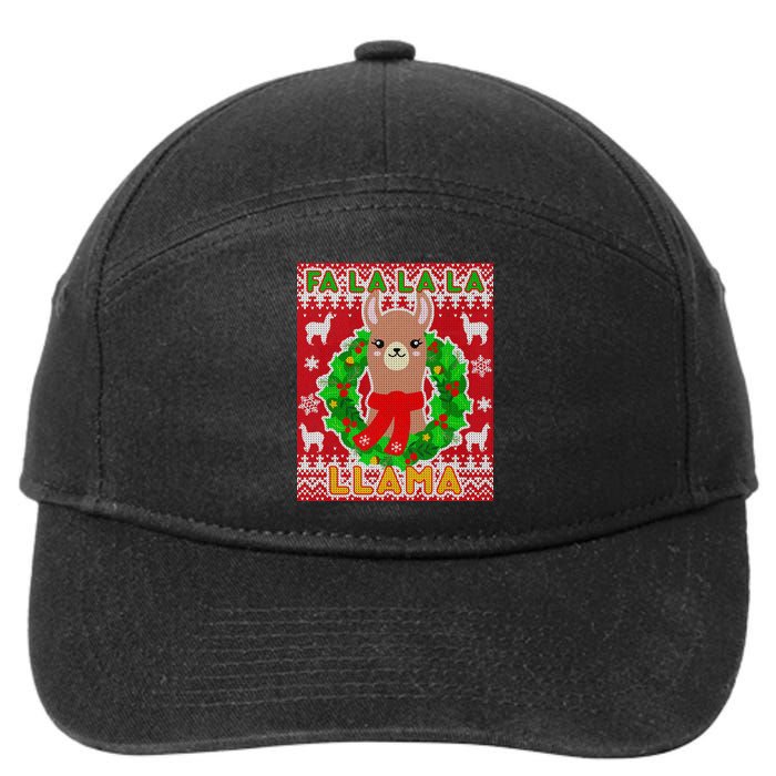 Christmas Fa La La La Llama Ugly Sweater 7-Panel Snapback Hat