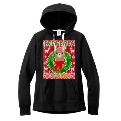 Christmas Fa La La La Llama Ugly Sweater Women's Fleece Hoodie