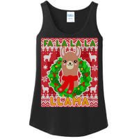 Christmas Fa La La La Llama Ugly Sweater Ladies Essential Tank