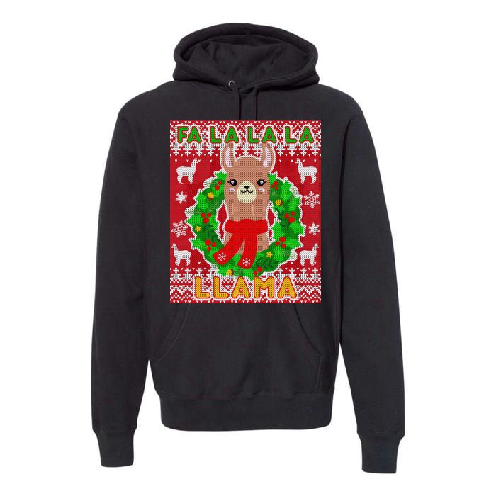 Christmas Fa La La La Llama Ugly Sweater Premium Hoodie