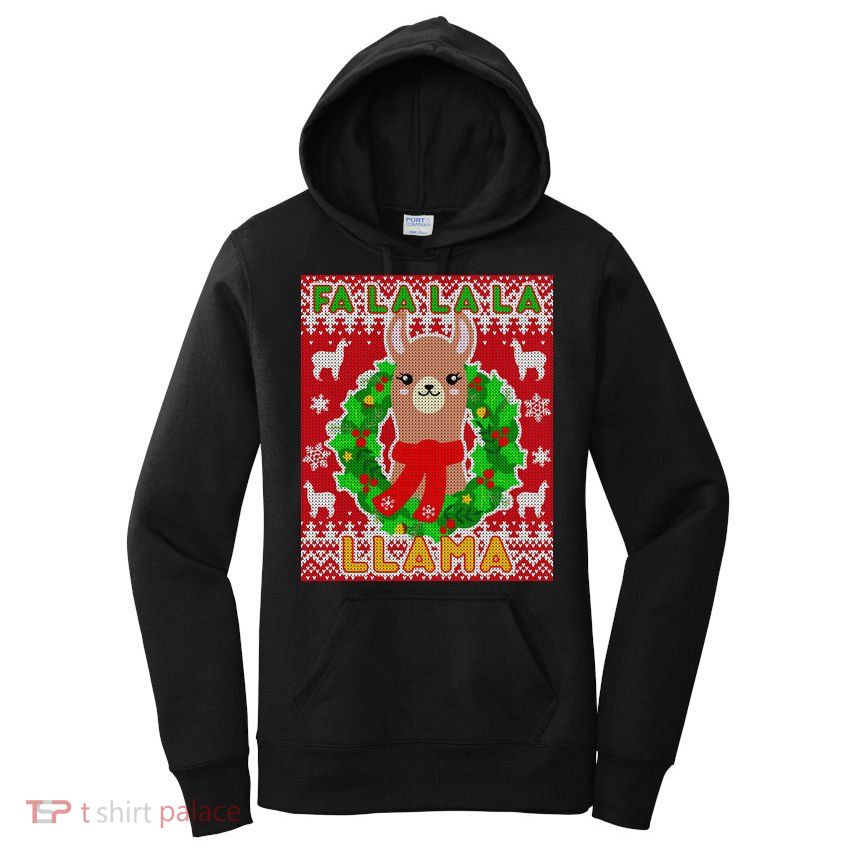 Christmas Fa La La La Llama Ugly Sweater Women's Pullover Hoodie