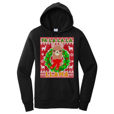 Christmas Fa La La La Llama Ugly Sweater Women's Pullover Hoodie