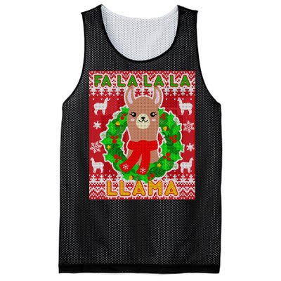 Christmas Fa La La La Llama Ugly Sweater Mesh Reversible Basketball Jersey Tank