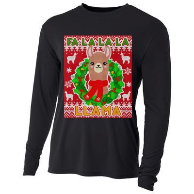 Christmas Fa La La La Llama Ugly Sweater Cooling Performance Long Sleeve Crew