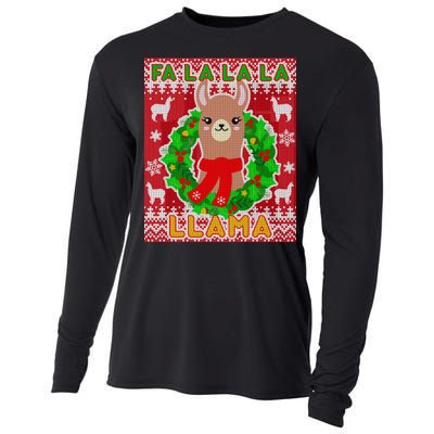 Christmas Fa La La La Llama Ugly Sweater Cooling Performance Long Sleeve Crew