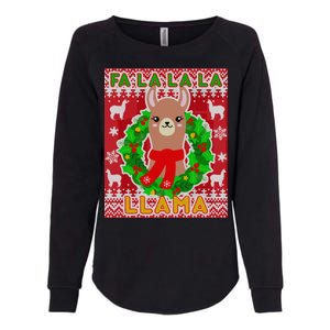 Christmas Fa La La La Llama Ugly Sweater Womens California Wash Sweatshirt